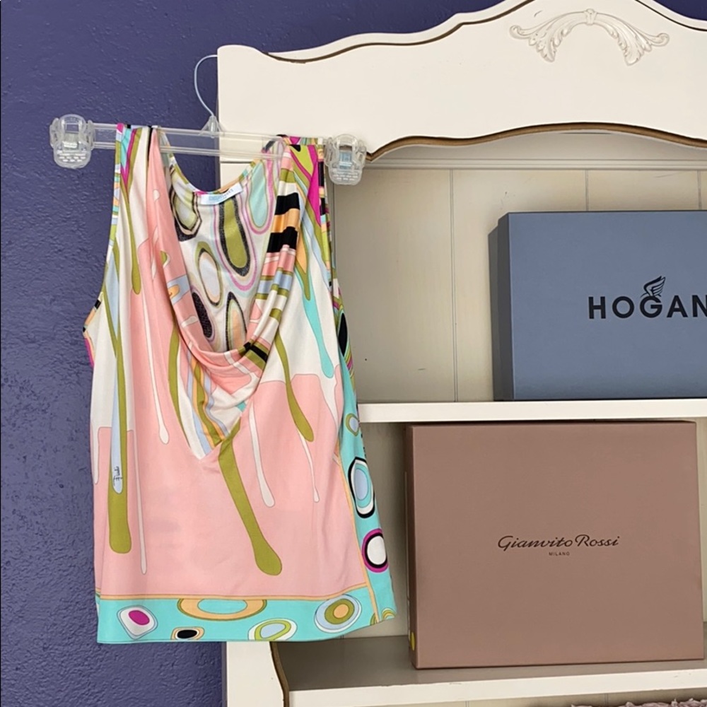 Vintage Emilio Pucci silk cowl neck top